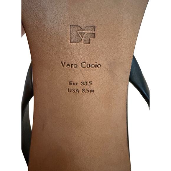 Diane von Furstenberg Mortelle Leather Slingback Heels Snake Effect 8.5 - Picture 5 of 7